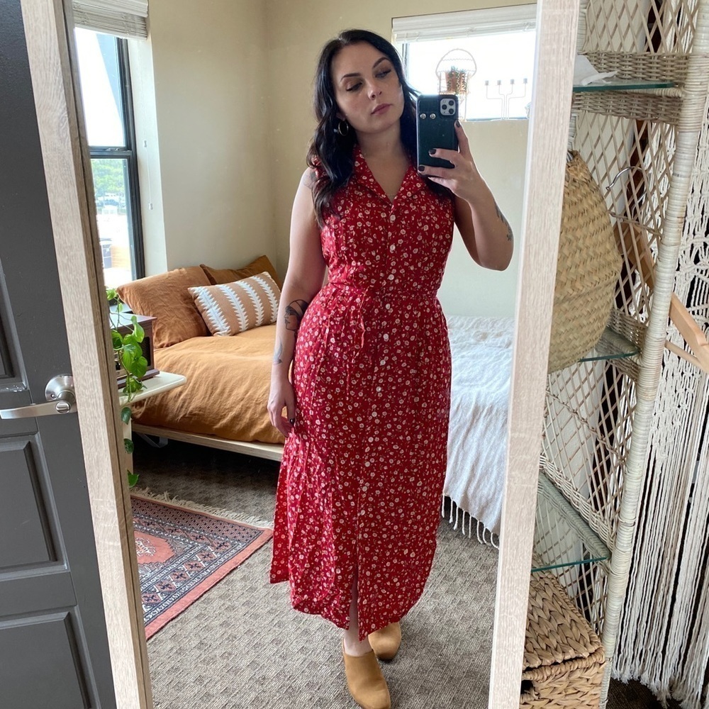 90s floral maxi dress